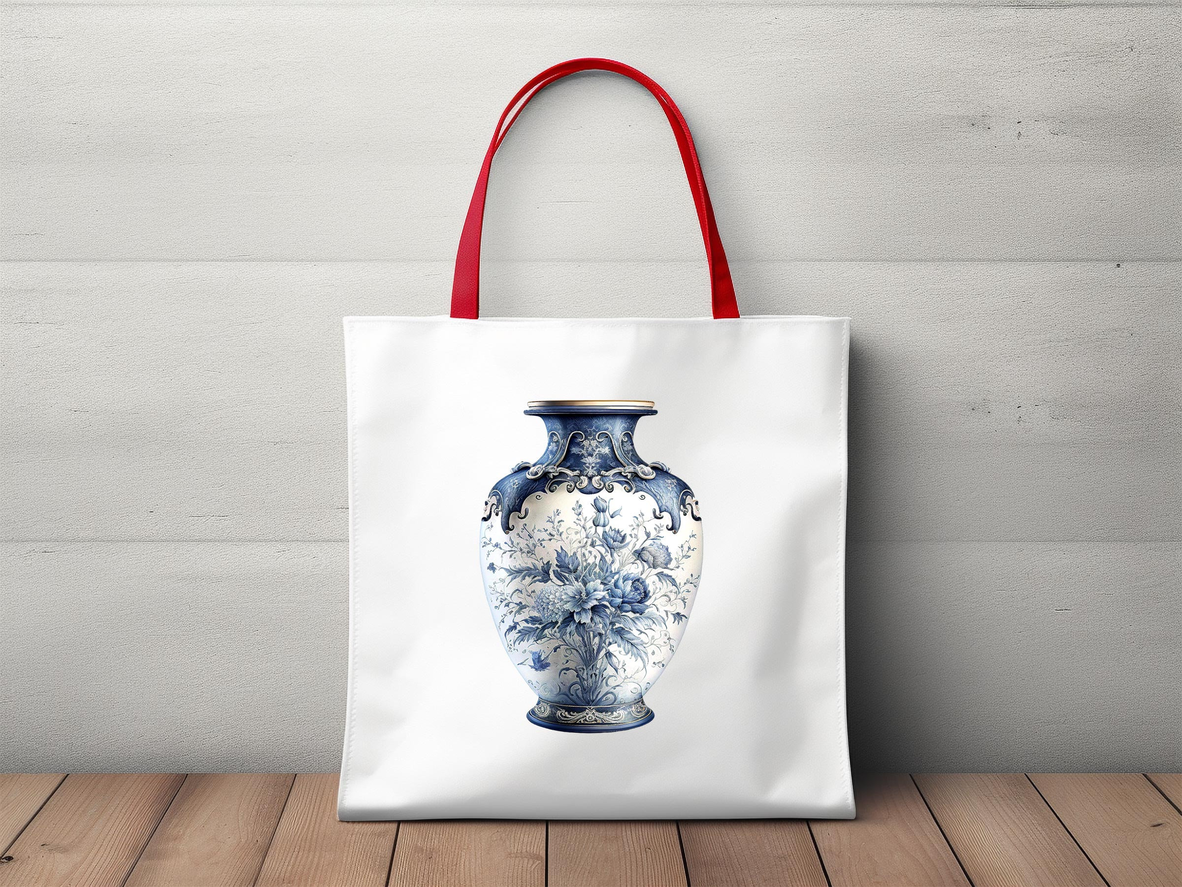 Delft Blue Vase Clip Art, Flower Vase Clipart Bundle, Flower Vase SVG ...
