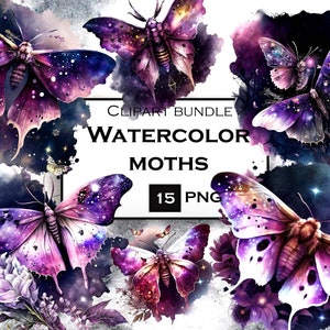15 PNG Aquarell Schmetterling Clipart Bundle, Schmetterling SVG, Schmetterling PNG Clip Art Bundle, sofortiger digitaler Download für kommerzielle Nutzung