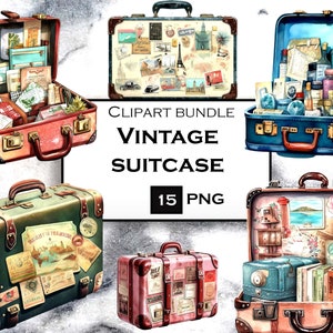 Clipart bagagli, pacchetto clipart di viaggio, viaggio SVG, clipart estiva, uso commerciale, download digitale istantaneo