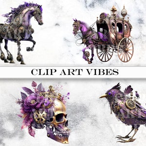 oyal Steampunk ClipArt, Watercolor Steampunk PNG, Victorian Clipart Bundle, Fantasy Clipart, Commercial Use, Instant Digital Download