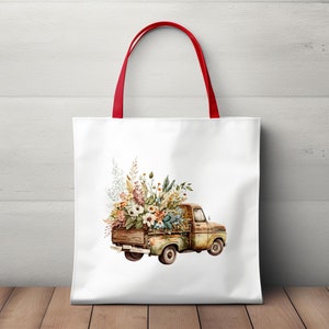 lower Truck Clip Art, Watercolor Truck Cilp Art Bundle, Romantic Truck Clipart, Floral PNG, Commercial Use, Instant Digital Download