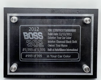 Boss 302 Personalized Wall Plaque