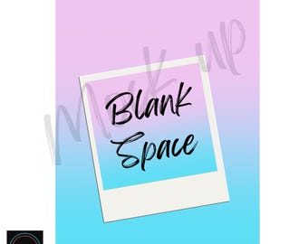Blank Space Cloud PNG: pastelkleurige polaroidlijst (digitale download)