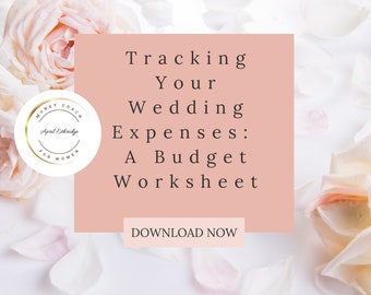Minimalistische budgetplanner voor bruiloften • Werkblad Expense Tracker • Direct downloaden
