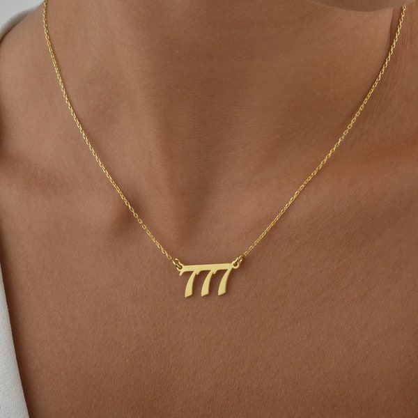 18K Gold Plated 925 Sterling Silver Personalized Slim Font Lucky Numbers Necklace, Delicate Numbers Necklace, Dainty Custom Jewelry Gift