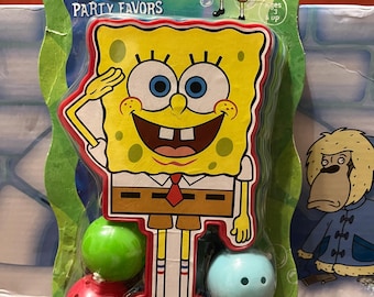 Lembrancinhas de festa com bolas de remo do Bob Esponja Calça Quadrada 2002