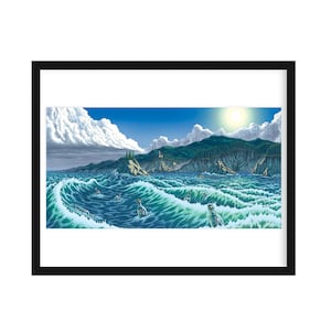 Bottles, Floating in the Sea - Message in a Bottle 8.5&quot;x11&quot; Art Print