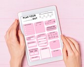 Pastel Pink Planner, Digital Downloadable Planner, Customizable Planner