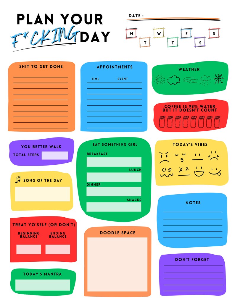 Rainbow Digital Planner, Cute Planner for Download, Printable Planner ...