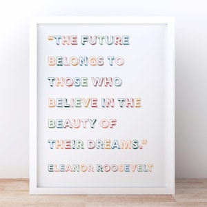 Eleanor Roosevelt Zitat Wandkunst / Inspirational Home Decor / feministisch / digitaler Download