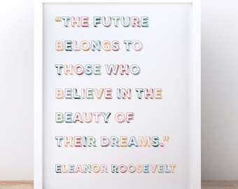 Citation d'Eleanor Roosevelt - Décoration murale inspirante pour la maison / Féministe / Téléchargement numérique