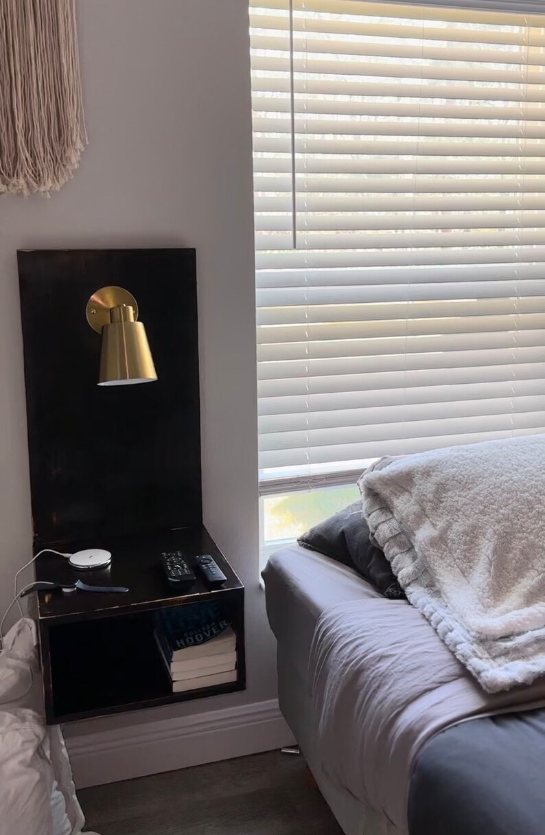 Fully Customizable Floating Nightstand With Lamp Etsy