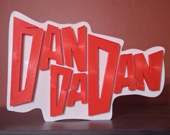 DanDaDan Unofficial 3D Printed Logo Sign, Anime Desk Decor, Shelf Decoration, Manga Display