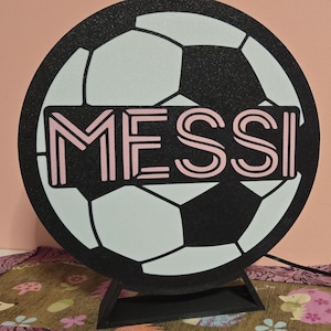 Unofficial InterMiami Lionel Messi Light Box Sign – Perfect for Soccer Fans!