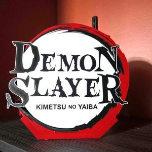 Demon Slayer onofficieel 3D-geprint logobord, anime-bureaudecor, plankdecoratie, mangadisplay