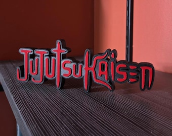 JujutsuKaisan Unofficial 3D Printed Logo Sign, Anime Desk Decor, Shelf Decoration, Manga Display