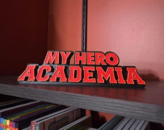 My Hero Academia Unofficial 3D Printed Logo Sign, Anime Desk Decor, Shelf Decoration, Manga Display