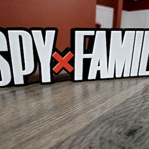 SPYxFamily Unofficial 3D Printed Logo Sign, Anime Desk Decor, Shelf Decoration, Manga Display