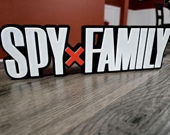SPYxFamily Unofficial 3D Printed Logo Sign, Anime Desk Decor, Shelf Decoration, Manga Display