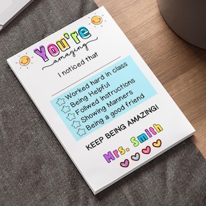 Kladblok cadeau voor leraar voor positieve bekrachtiging, Happy Mail-notities om naar huis te sturen, opschepper voor lof van studenten en communicatie met ouders TB036