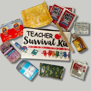 Trousse de survie pour enseignant, pratique pour la rentrée des classes, cadeau de Noël pour elle, trousse de fournitures d'urgence pour enseignant, cadeau de remerciement, trousse de soins