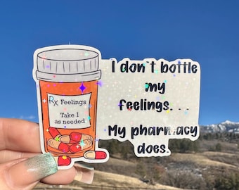 Funny Mental Health Sticker, Sarcastic Self Care, Emotional support Waterproof Die Cut Vinyl Decal for Water Bottles Laptops Planners