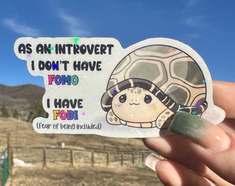 Sarcastic Introvert Sticker, Homebody Humor, Chronic Illness Relatable Kawaii Art Waterproof Die Cut vinyl decal Water Bottle Laptop Planner