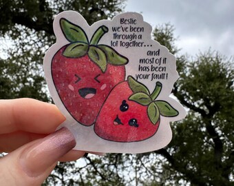 Bestie, we've been through a lot sarcastic sticker, adult humor, relatable, funny gift for women, trendy , waterproof handmade decal