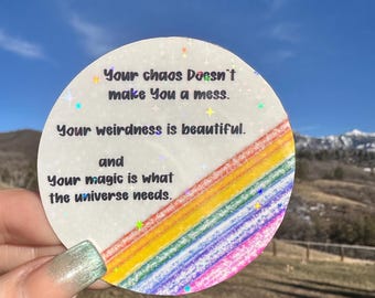 Uplifting Motivational Quote Sticker, You Matter Reminder  Waterproof Vinyl Decal, Inspirational saying for Water Bottle, Laptop, Planner