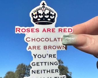 Calm the fuck down Anti Valentines Sticker, Snarky Adult Humor Quote, Waterproof vinyl decal for water bottle, planner, laptop or journal