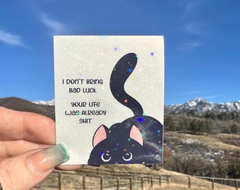 Sarcastic Adult Humor Sticker, Funny Cat Quote, Mental Health, Waterproof vinyl  decal for Laptop Planner,  Water Bottle, notebook