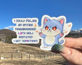 Snarky Anger Management Quote, easily irritated, coworker gift, kawaii art, Waterproof Vinyl Decal for Water Bottle Laptop Planner notebook