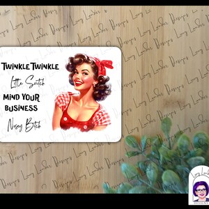 Twinkle Twinkle little snitch... mind your business nosey bitch,  Sarcastic Adult Humor Sticker, Holographic Vinyl decal, water bottle