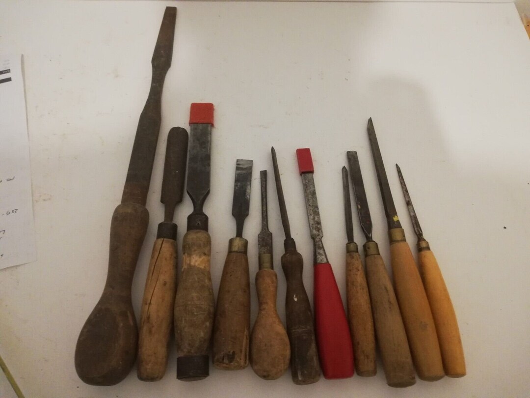 Set of 11 Mixed Vintage Wood Chisels Etsy