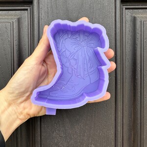 Cowgirl Boot with Bow Freshie Mold, Western Freshie Mold, Boots Silicone Mold, Country Girl Car Freshie Mold, Rodeo Freshie Mold, Freshie