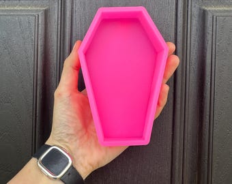 Coffin Freshie Mold, 3D Printed Silicone Mold, Halloween Car Freshie Mold, Spooky Coffin Mold, Aroma Bead Mold, Gothic Creepy Cute Mold