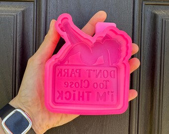 Don’t Park Too Close Mold, Funny Car Freshie Mold, Curvy Girl Quote Mold, Silicone Mold Freshies, Sassy Parking Warning Mold, Freshie Mold