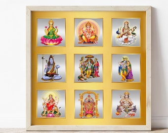 Hindu God Wall Art, Pooja Print ,Laxmi, Ganesh , Saraswati, Shiva, Ram, Krishna, Durga, Hanuman, Balaji, Indian Gods , Print , Canvas