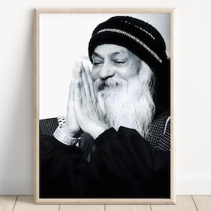 Arte de parede de Osho, Osho, Imagem de Osho, Acharya Rajneesh, Guru espiritual, Impressão de pôster, Tela