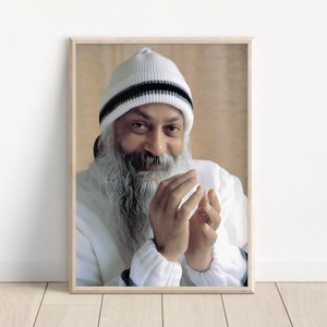 Arte de parede de Osho, Osho, Imagem de Osho, Acharya Rajneesh, Guru espiritual, Impressão de pôster, Tela