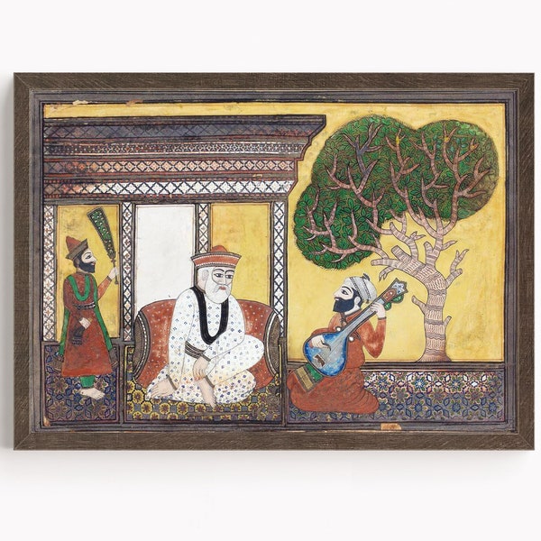 Sikh Art | Guru Nanak Dev | Ik Omkaar | Mool Mantar | First Sikh Guru from 1469 to 1539 | Religious Art | Vintage Art | Print | Canvas