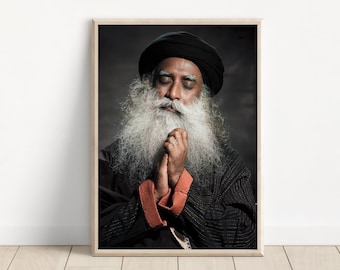 Sadhguru Wall Art, Sadhguru , Sadhguru Picture , Isha Yoga, Poster Print, Canvas