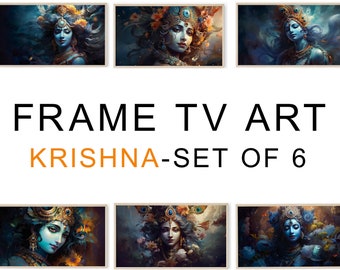 Samsung Frame TV Art, KRISHNA, set van 6, digitale download, tv, 4k-foto met hoge resolutie, lijst tv-kunst