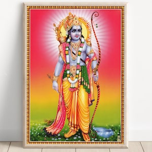 Ram Wall Art, Rama, Lord Ram, Hindu God,  Hindu God Wall Art, Indian God, Ram Canvas, Ram Poster, Ram Print, Ram Framed art