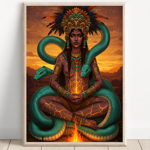 アステカの壁画、コアトリクエの芸術、アステカの地球の女神の装飾