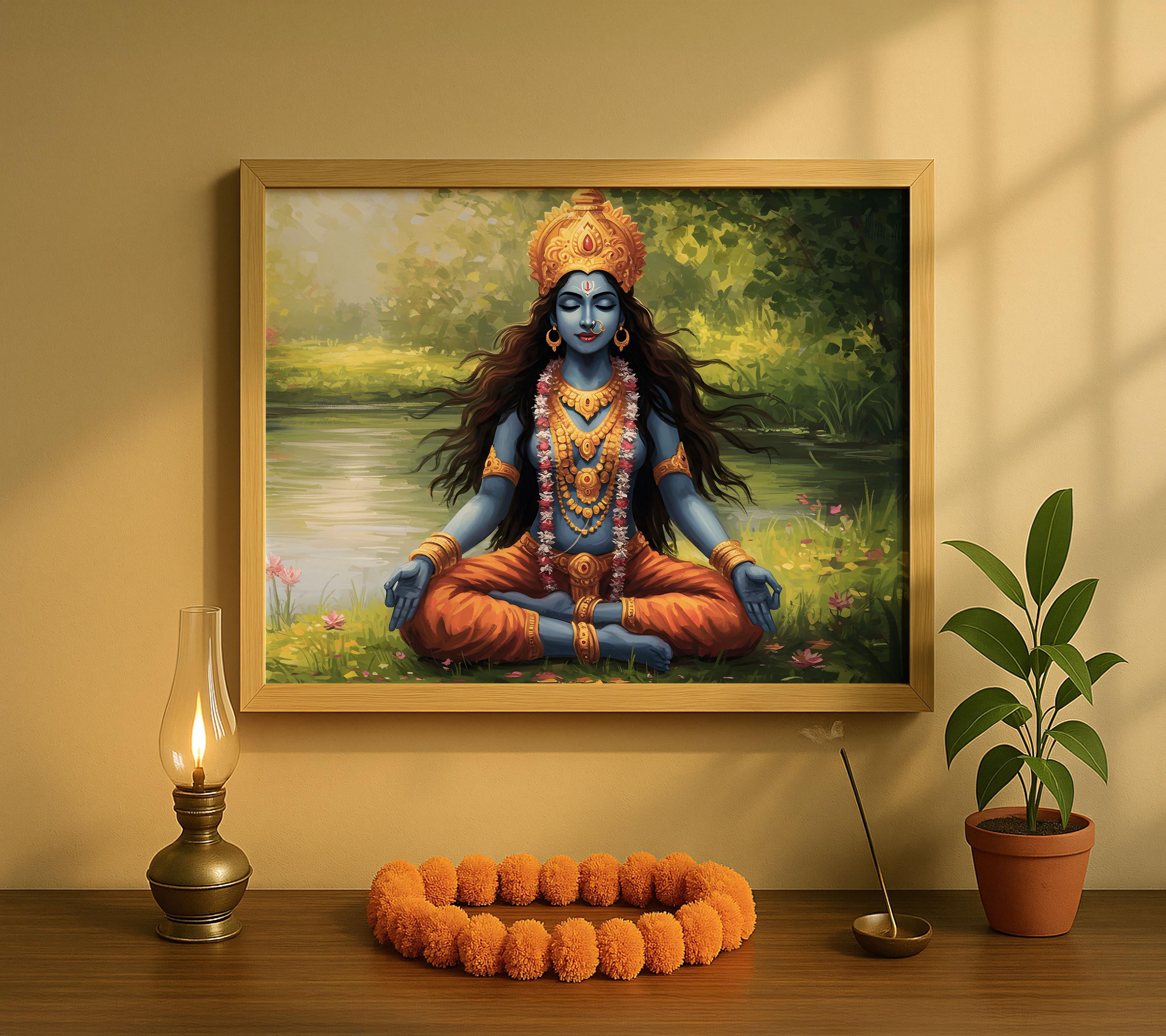 Kali Meditating, Goddess Kali, Kali Maa, Hindu Goddess Kali, Kali