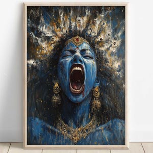 Kali, Göttin, Göttin Kali, Kali Maa, Hinduistische Göttin Kali, Kali Kunst, Kali Mata, Hinduistische Göttin Wandkunst, Göttin, Hindu Gott, Poster Druck, Leinwand