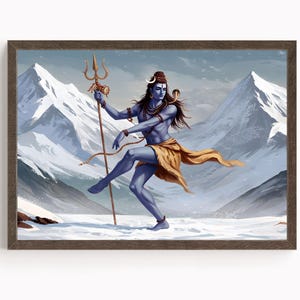 Shiva, Shiv Tandav, Dancing Shiva, Hindu God, Shiv Art, Indian God, Shiva Wall Art, Shiv Painting, Mahadev, Poster Print, Canvas
