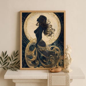 Aphrodite Wall Art, Greek Goddess of Beauty Print, Divine Feminine Decor, Ancient Greece-Inspired Painting, Greek Mythology Poster