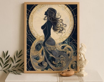 Aphrodite Wall Art, Greek Goddess of Beauty Print, Divine Feminine Decor, Ancient Greece-Inspired Painting, Greek Mythology Poster